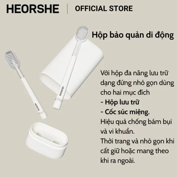 Bộ bàn chải vệ sinh răng miệng cho bé 0-18 tháng HEORSHE - Hình ảnh 7
