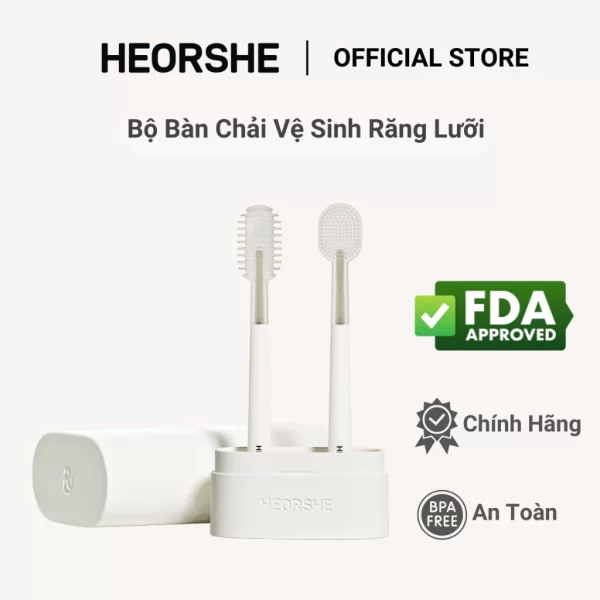 Bộ bàn chải vệ sinh răng miệng cho bé 0-18 tháng HEORSHE