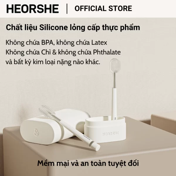 Bộ bàn chải vệ sinh răng miệng cho bé 0-18 tháng HEORSHE - Hình ảnh 4