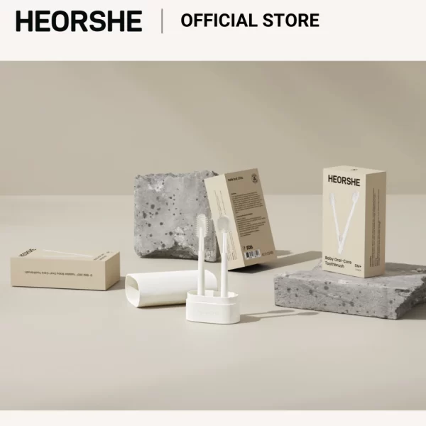 Bộ bàn chải vệ sinh răng miệng cho bé 0-18 tháng HEORSHE - Hình ảnh 2