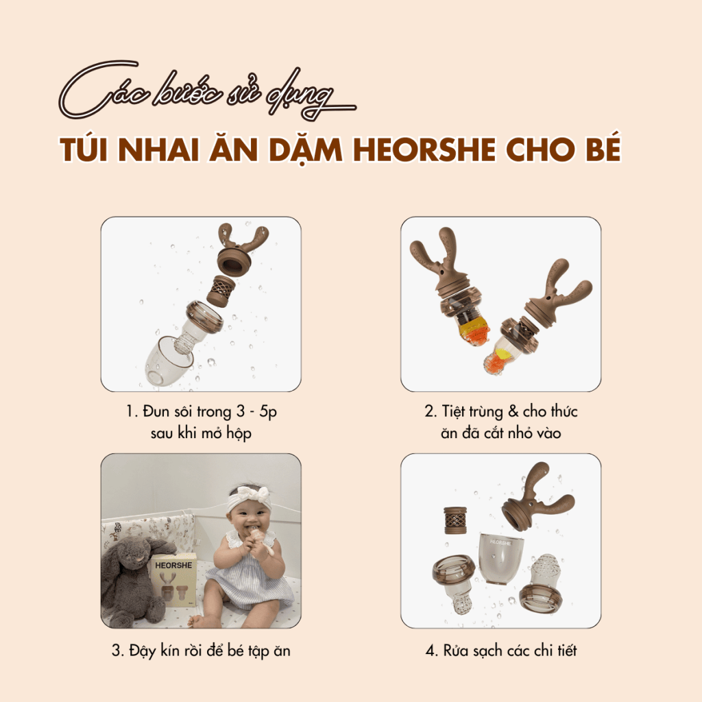 túi nhai ăn dặm heorshe